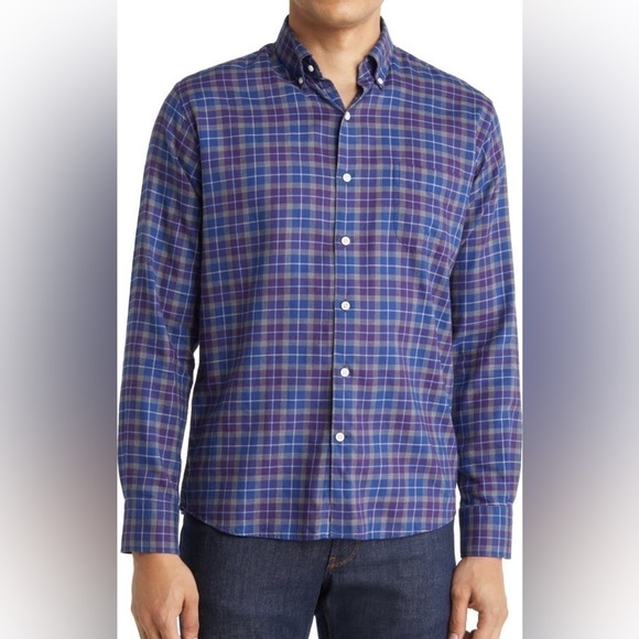 Peter Millar Ledson Autumn Soft Cotton Sport Shirt in Autumn Fig - Picture 1 of 11